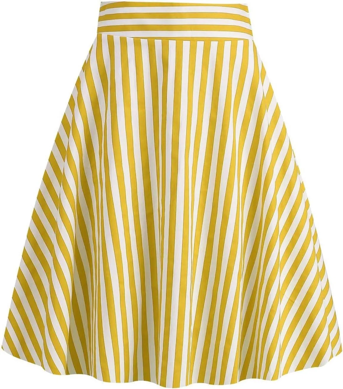 1950s Vintage Skirts for Women High Waist A-Line Flared Skirt Office Casual Knee Length Striped Mini Skirt