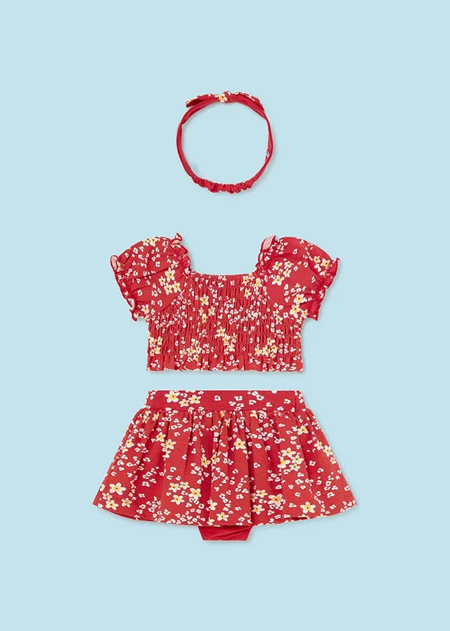 3 Piece Girls Top, Skirt, & Headband