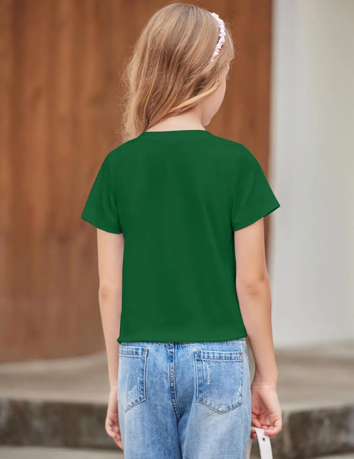 Arshiner Girls Short Sleeve Shirts Tie Knot Front Tops T Shirts for Kids Crewneck Cute Casual Tie Dye Tee Blouse