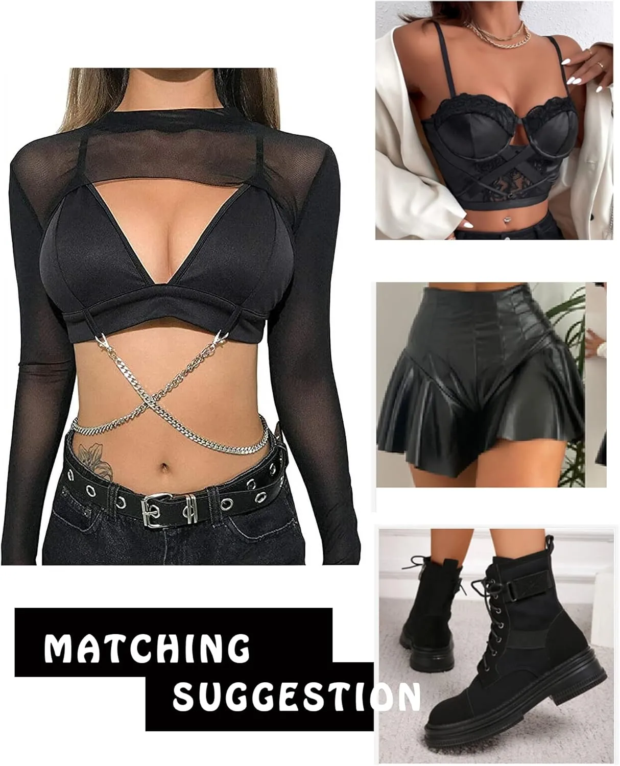 Avidlove Mesh Crop Tops for Women Mock Neck Long Sleeve Crop Top See Through Shirt Top Sexy Clubwear