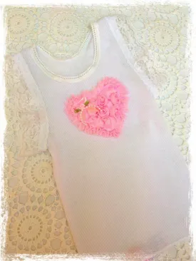 Baby to girl pink or ivory vintage inspired singlet tank top.SINGLET39