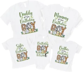 Custom Jungle Birthday Shirt, Matching Family Safari Shirt, Zoo Birthday Shirt, Personalized Birthday Boy Shirt
