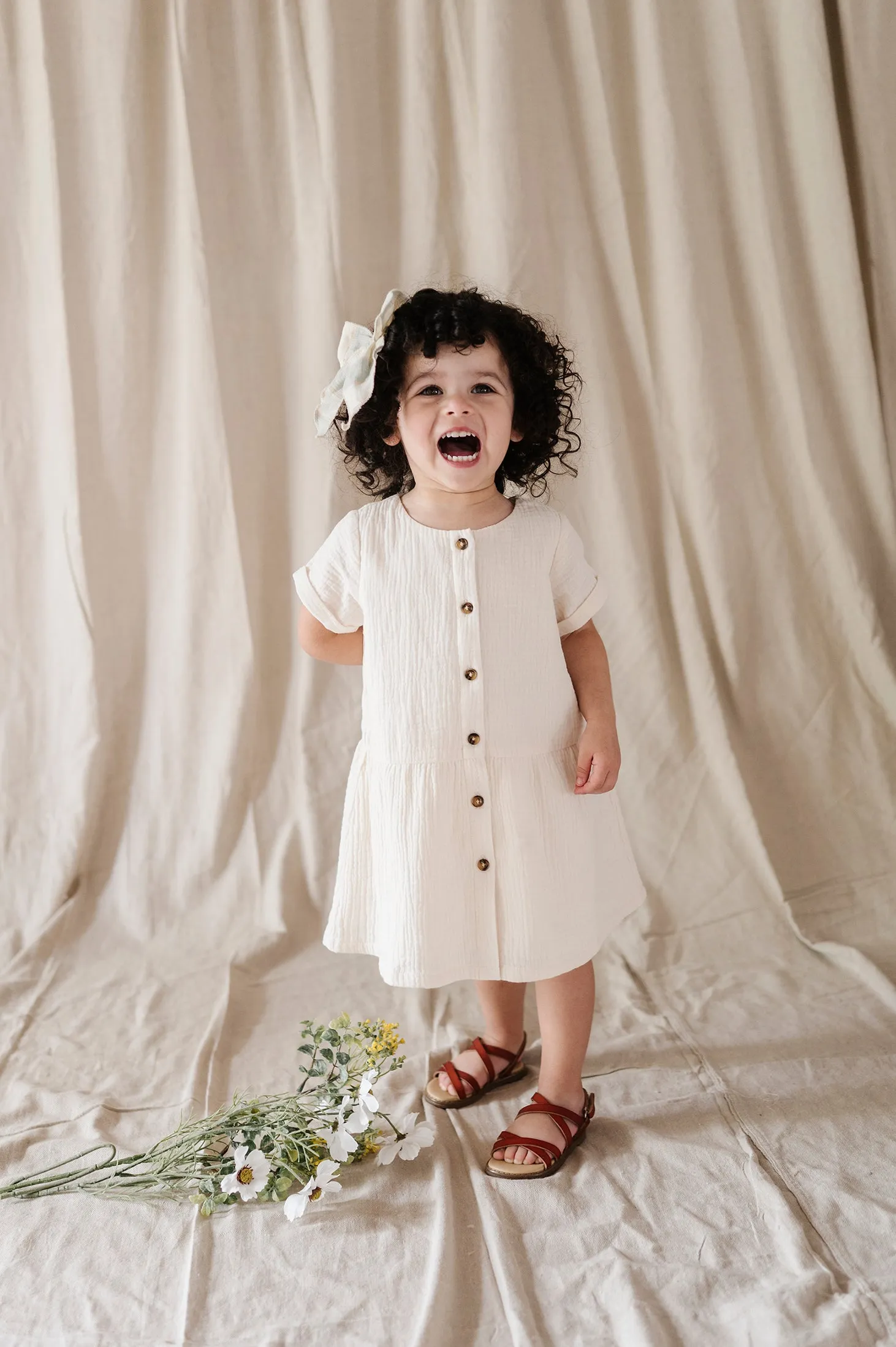 Gauze Button Dress