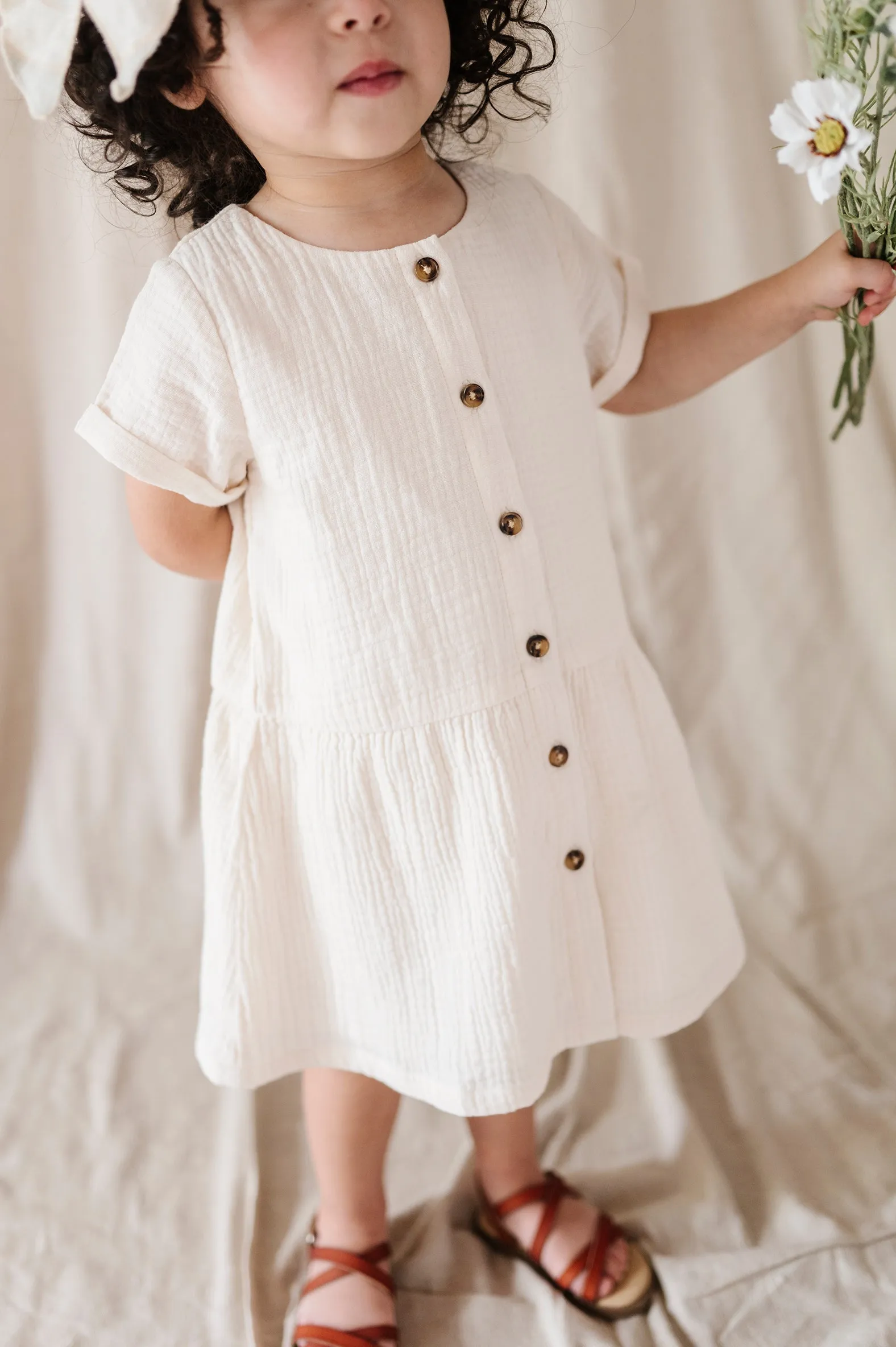 Gauze Button Dress