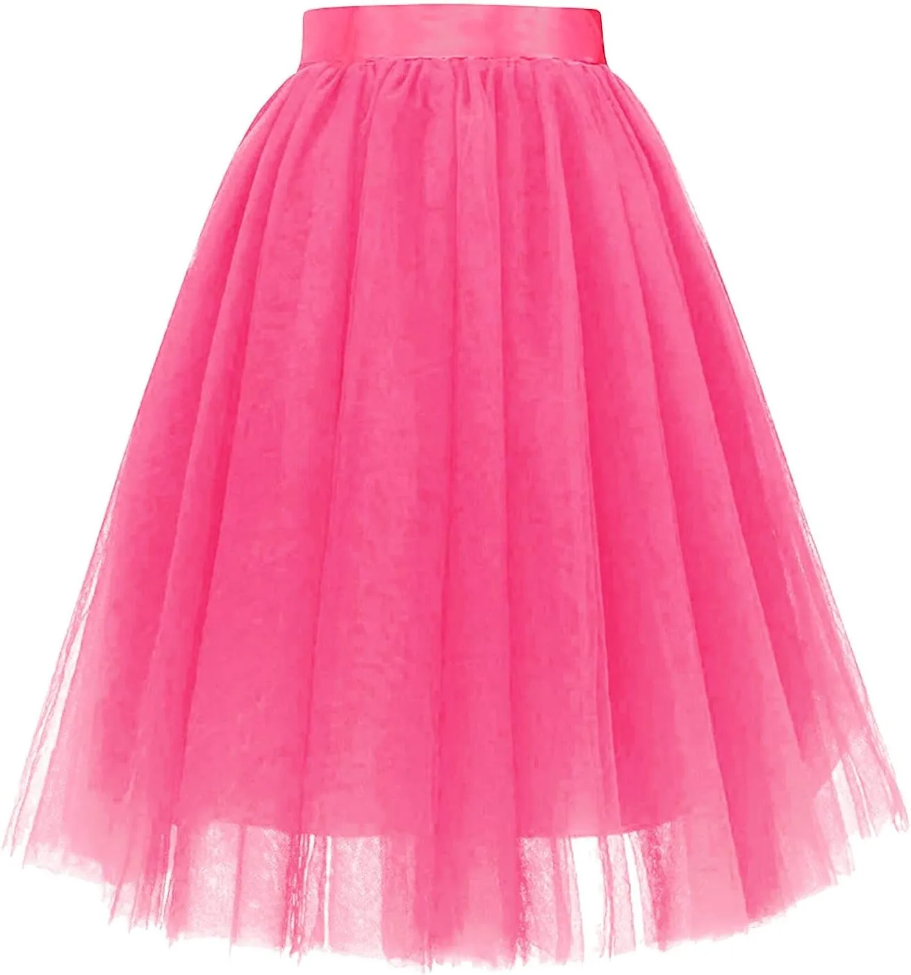Knee Length Dancing girls Tutu Skirts Long Adult Tutu Layered Carnevale Women Tulle Skirts Short Prom Party Midi Skirt A Line