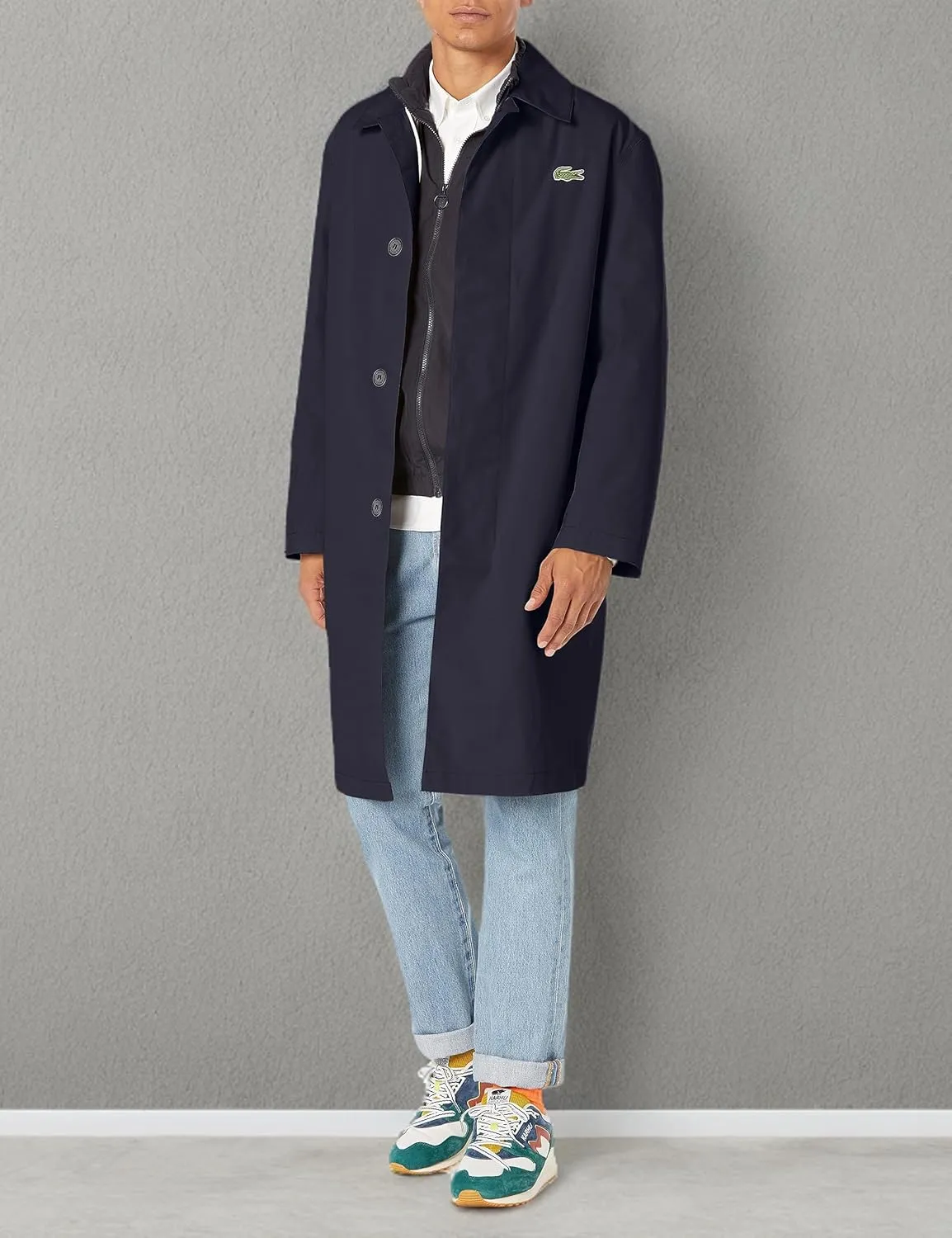 Lacoste Men's Front Pocket Trench Coat