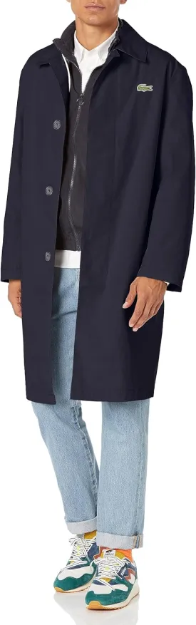 Lacoste Men's Front Pocket Trench Coat
