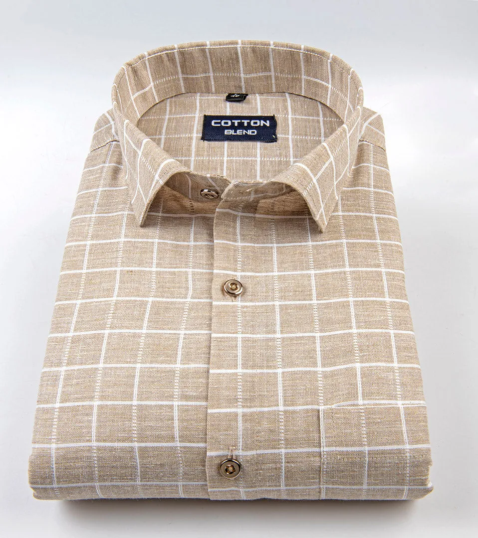 linen cotton fon white checks