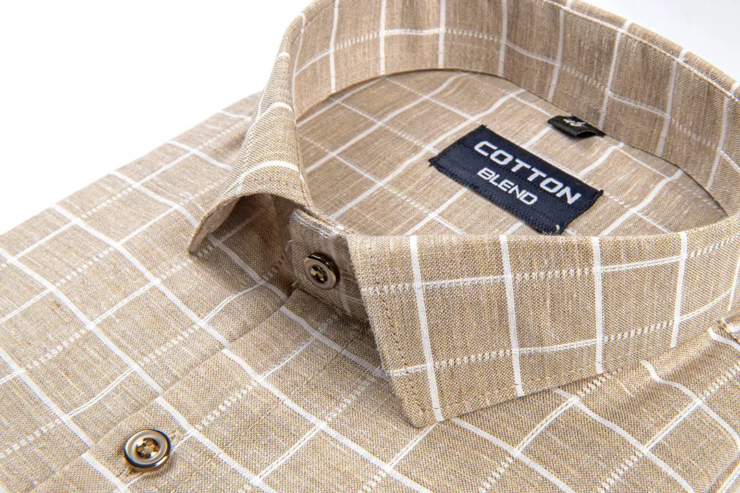linen cotton fon white checks