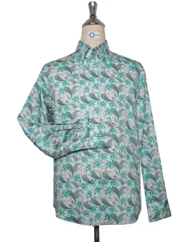 Paisley Shirt - 60s Style Aqua Paisley Shirt