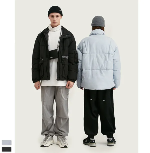 Print thick warm cotton suit men's stand collar cotton coat