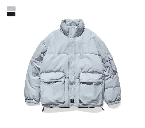 Print thick warm cotton suit men's stand collar cotton coat