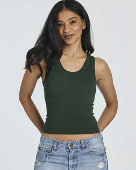 Real Essentials 5 Pack: Women's Seamless Ribbed Sleeveless Cropped Scoop Neck Tank Top - Casual Crop Top