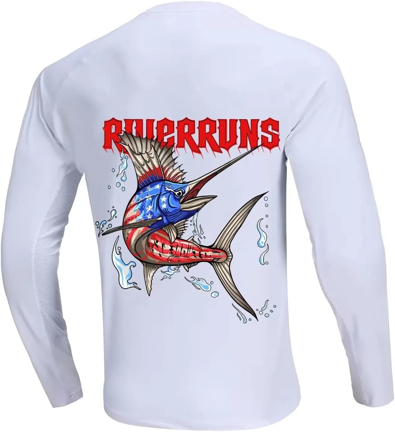 Riverruns Fishing T-Shirt Mens UPF 50  Sun Protection Fishing Shirt Short Sleeve Performance Tee #1006
