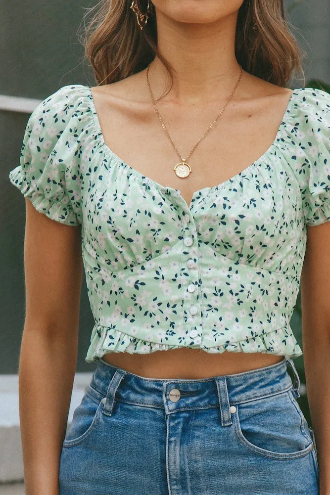 Secret To Your Love Crop Top Mint