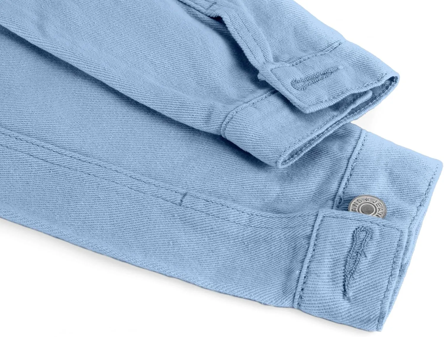 utcoco Women's Cropped Jean Jacket Long Sleeve Casual Button Down Denim Jacket