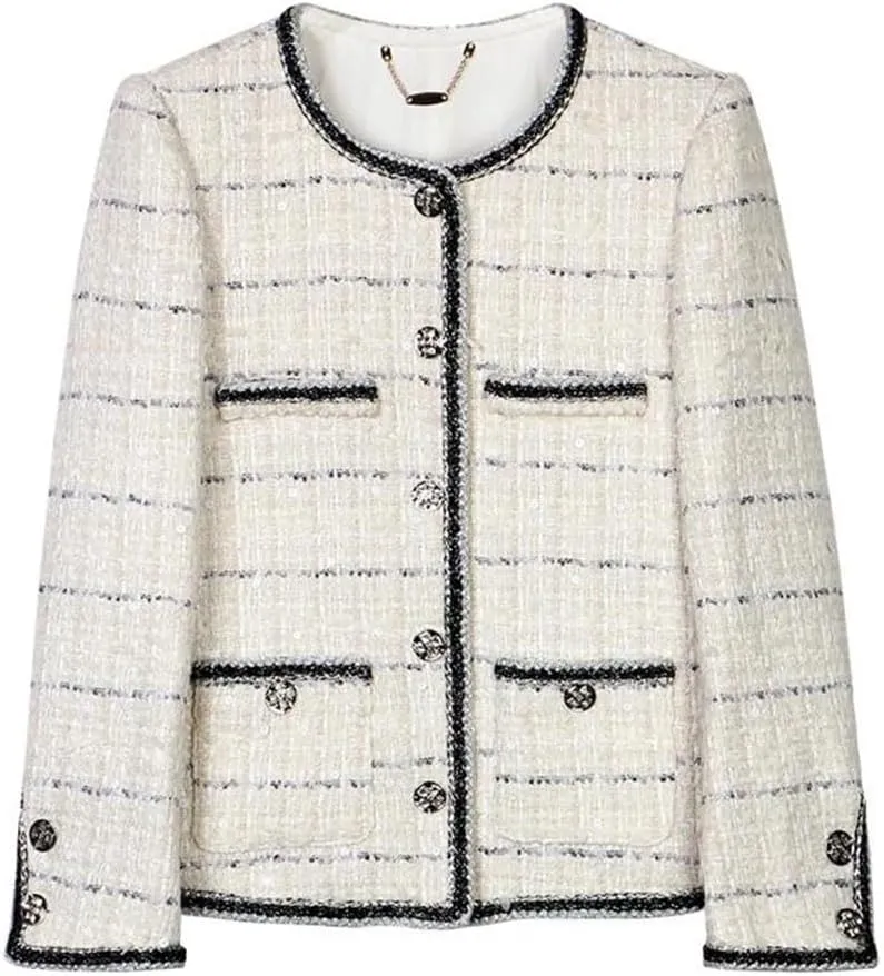 Women Elegant Comfortable Tweed Jacket French Age-Reducing Top Coat