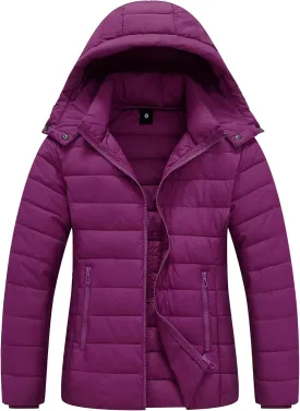 Women's Waterproof Puffer Jacket Quilted Warm Winter Coat Ultra Light Weight Short Down Jacket
