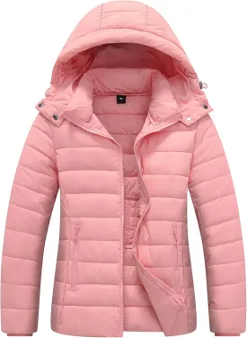 Women's Waterproof Puffer Jacket Quilted Warm Winter Coat Ultra Light Weight Short Down Jacket