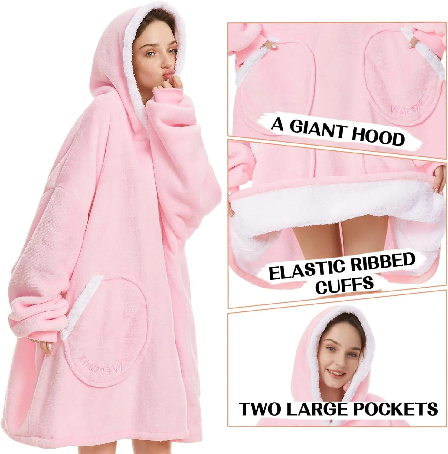 Zando Blanket Hoodie Wearable Blanket Kids and Adult Gift Comfy Blanket Hoodie Oversized Sweatshirt Sherpa Fleece
